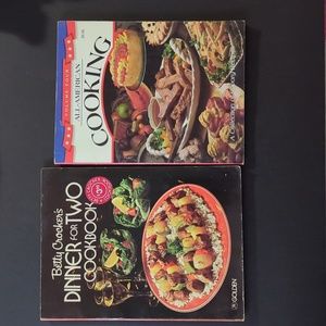 2 Cookbooks All American Cooking 1997 Betty Crocker’s Dinner for Two 1983